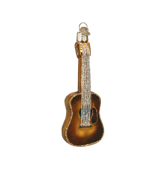 Acoustic Guitar Blown Glass Ornament