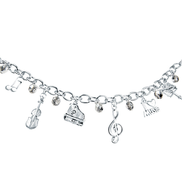 Music Charm Bracelet, Silver