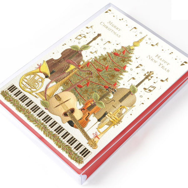 Holiday Tree with Instruments Boxed Cards