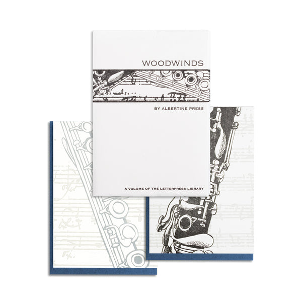 Letterpress Woodwinds Notecard Set