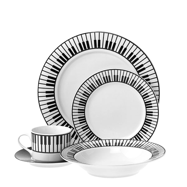Porcelain Keyboard 5-pc. Dinnerware Set