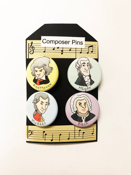 Composer Cartoon Pin Set