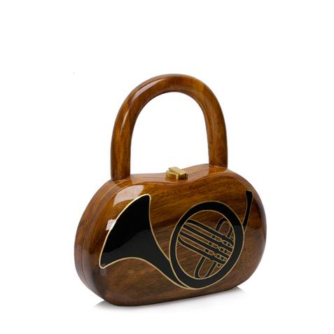 French Horn Wooden Handbag