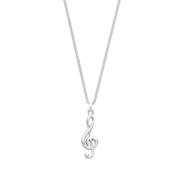 Treble Clef Pewter Necklace