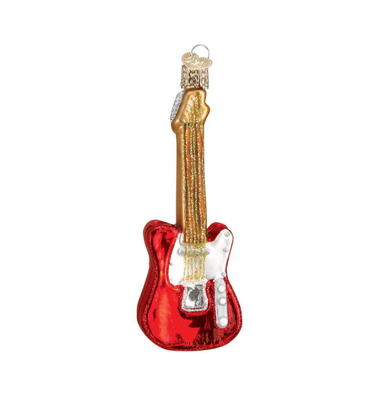 Electric Guitar Blown Glass Ornament