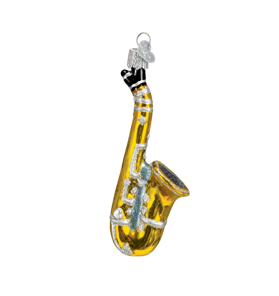 Saxophone Blown Glass Ornament