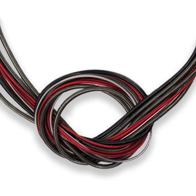Piano Wire Knot Necklace - Red, Black, Silver