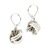 Piano Wire Earrings - Silver/White Knot