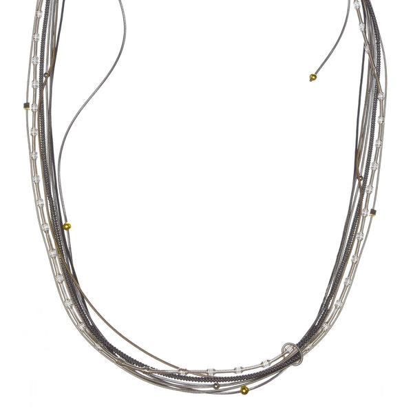 Multi-Strand Long Piano Wire Necklace
