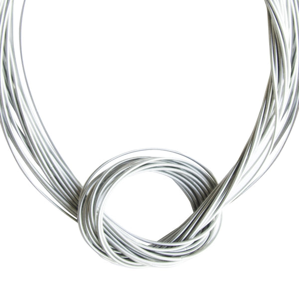 Piano Wire Knot Necklace - Silver