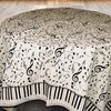 Square Table Skirt with Notes and Piano Key Border