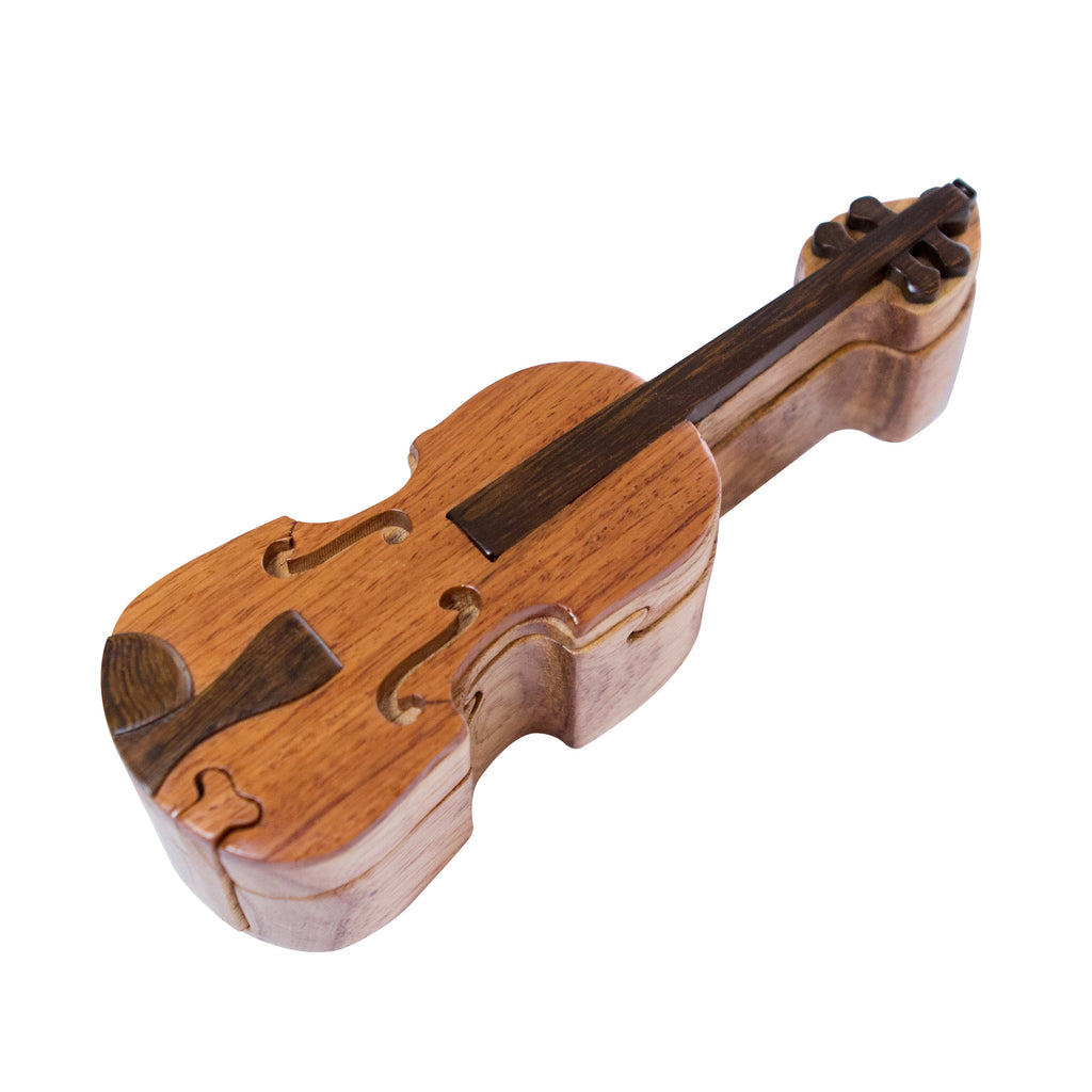 Violin Inlaid Wood Puzzle Box
