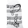 Women's Music Note Socks, White