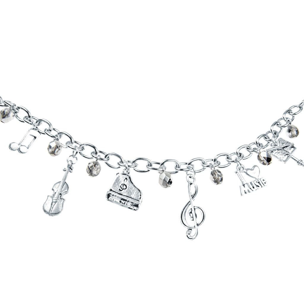 Music Charm Bracelet, Silver
