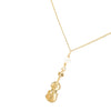 Gold Violin Music Charm Necklace with Pearl