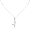 Silver Ballerina Music Charm Necklace with Pearl